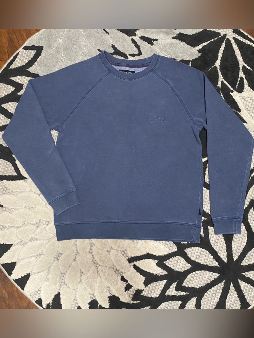 Lucky Brand Men’s Fleece Logo Raglan Crew Sweatshirt Size Small - Picture 4 of 9